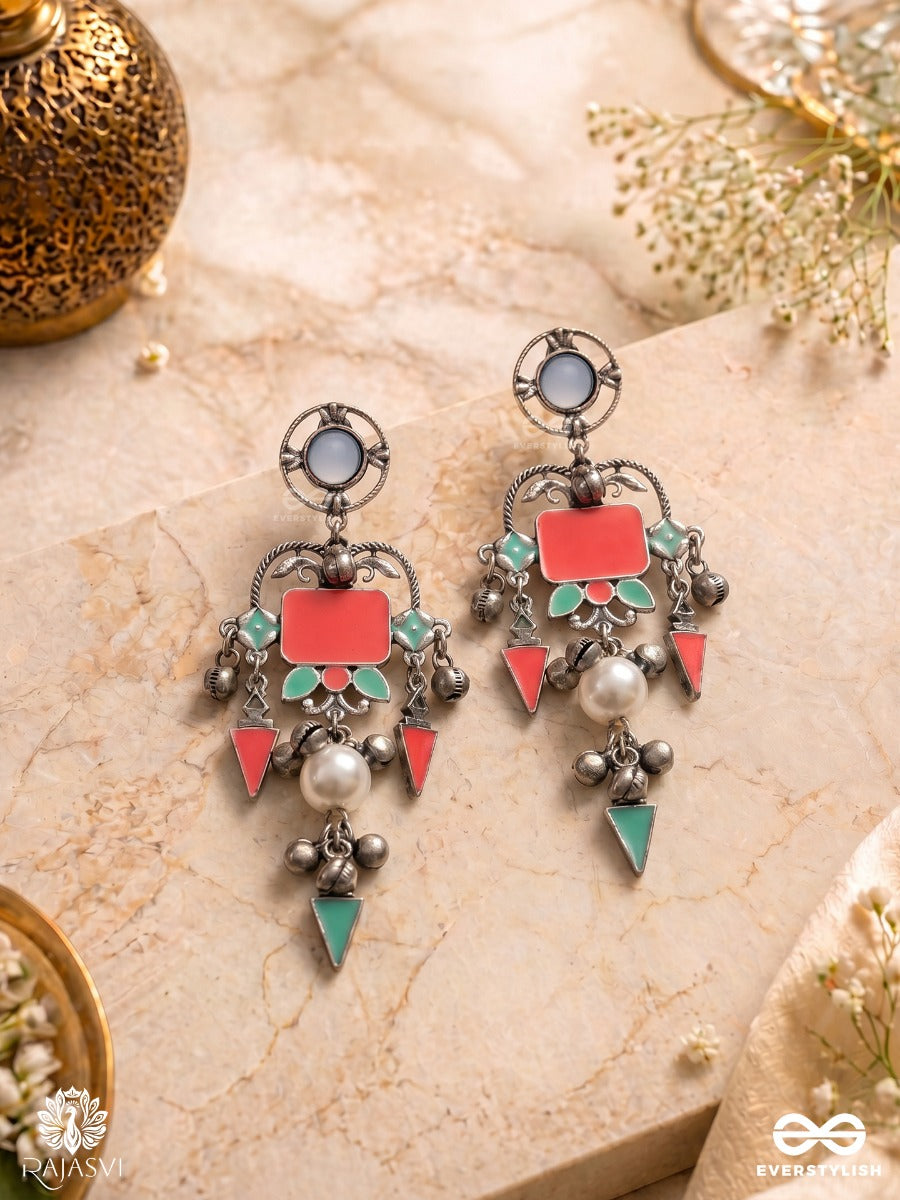 Retro Rhythm- Fusion Style Oxidised Jodhpuri Jhumkas