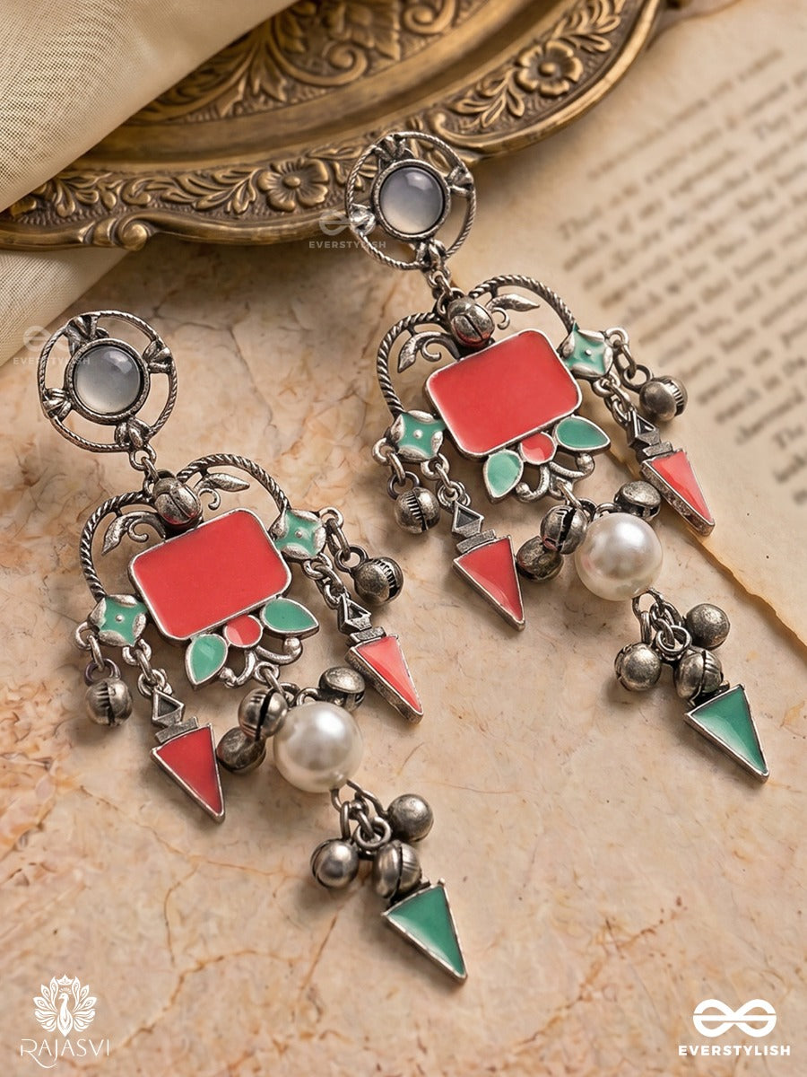 Retro Rhythm- Fusion Style Oxidised Jodhpuri Jhumkas