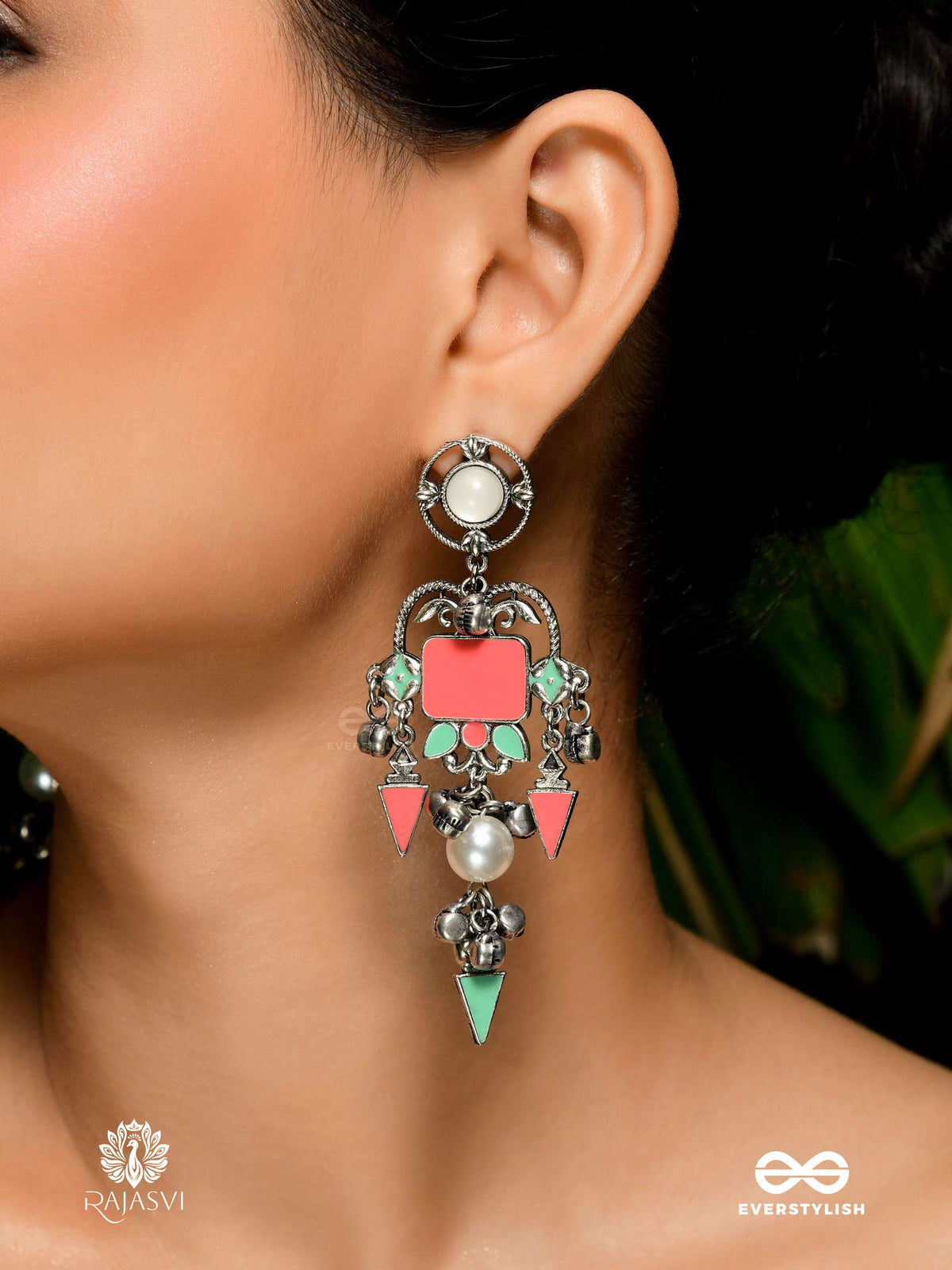 Retro Rhythm- Fusion Style Oxidised Jodhpuri Jhumkas