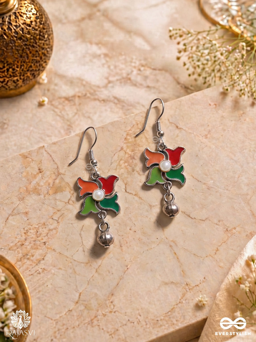 Festive Spin - Vibrant Petal Earrings