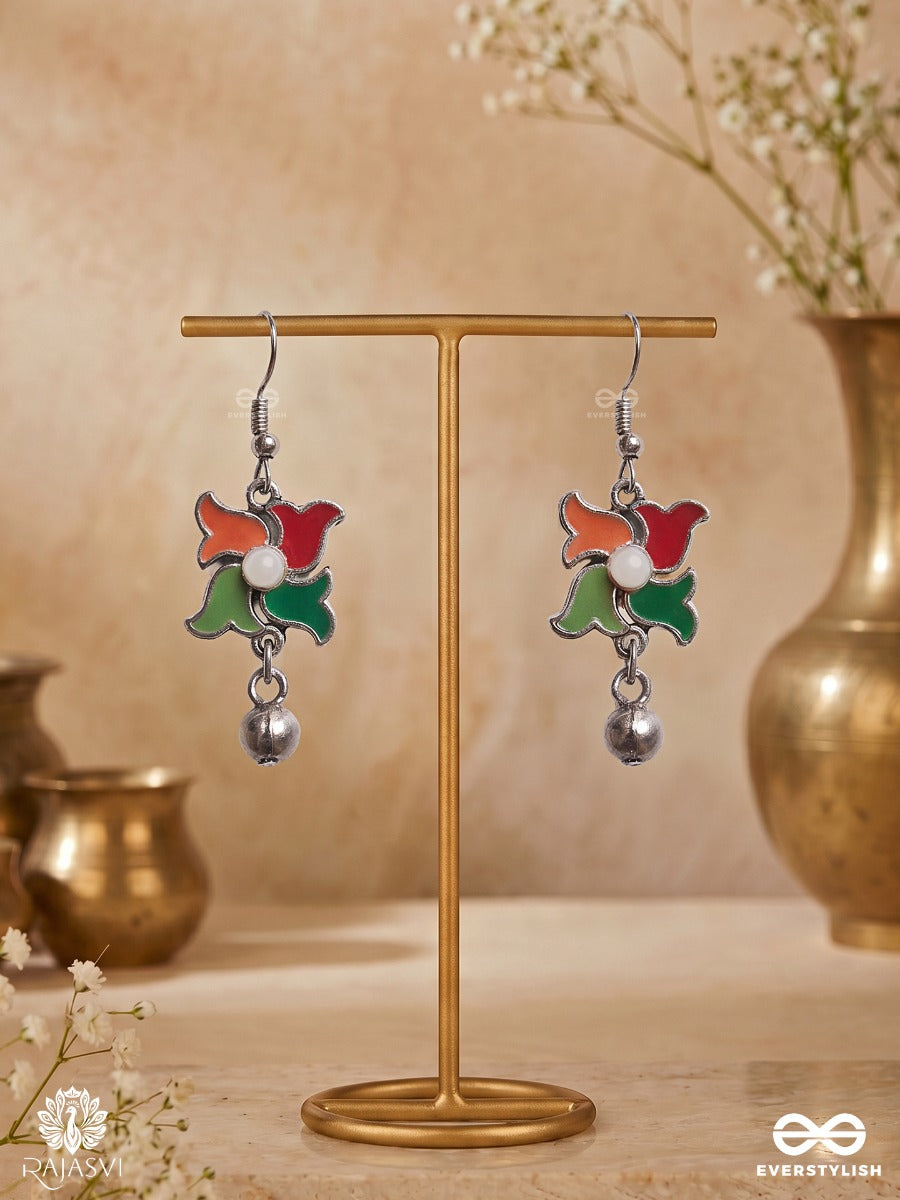Festive Spin - Vibrant Petal Earrings