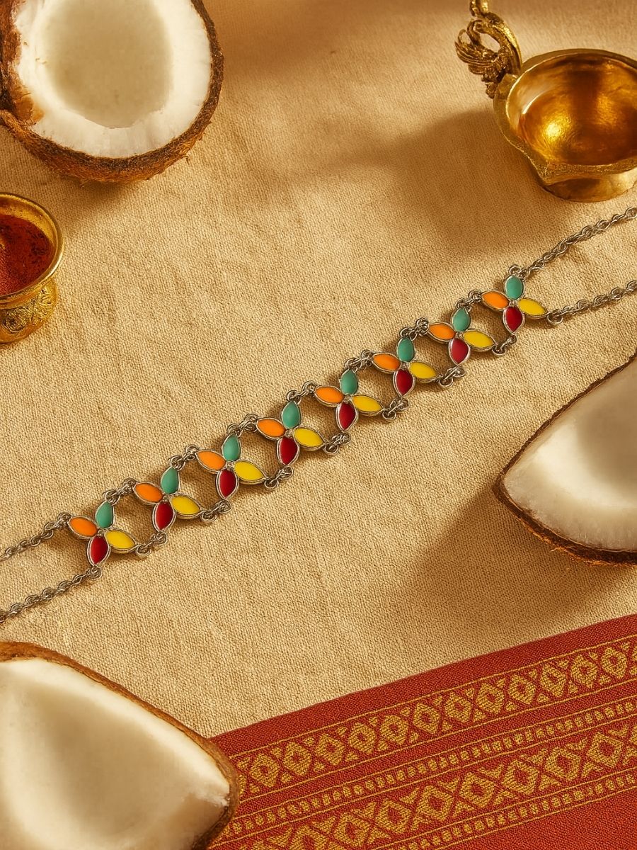 Color Whirl - Vibrant Floral Motif Choker
