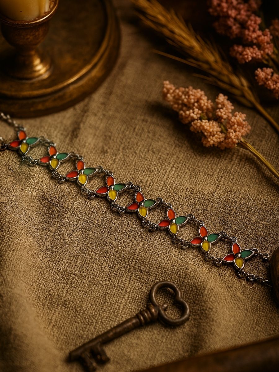 Color Whirl - Vibrant Floral Motif Choker