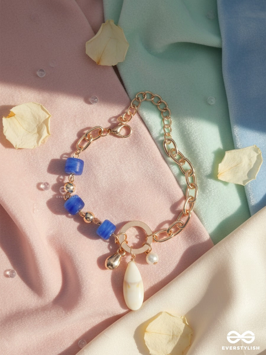 Tidal Gleam- Beaded Golden Sandstone Bracelet