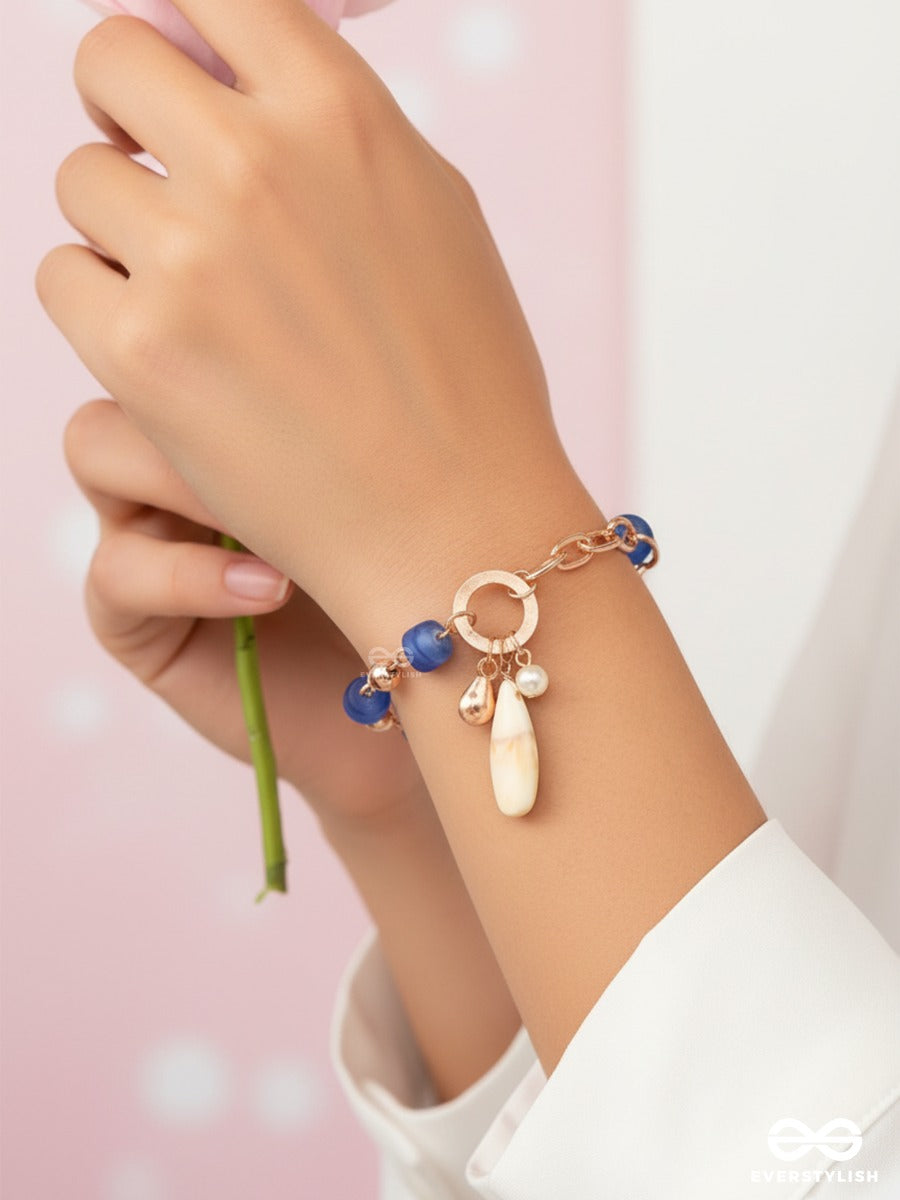 Tidal Gleam- Beaded Golden Sandstone Bracelet
