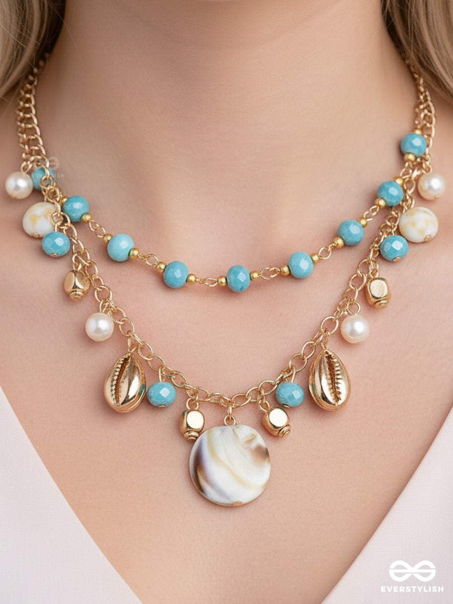 Beach Song - Golden Double Chain Sandstone Necklace