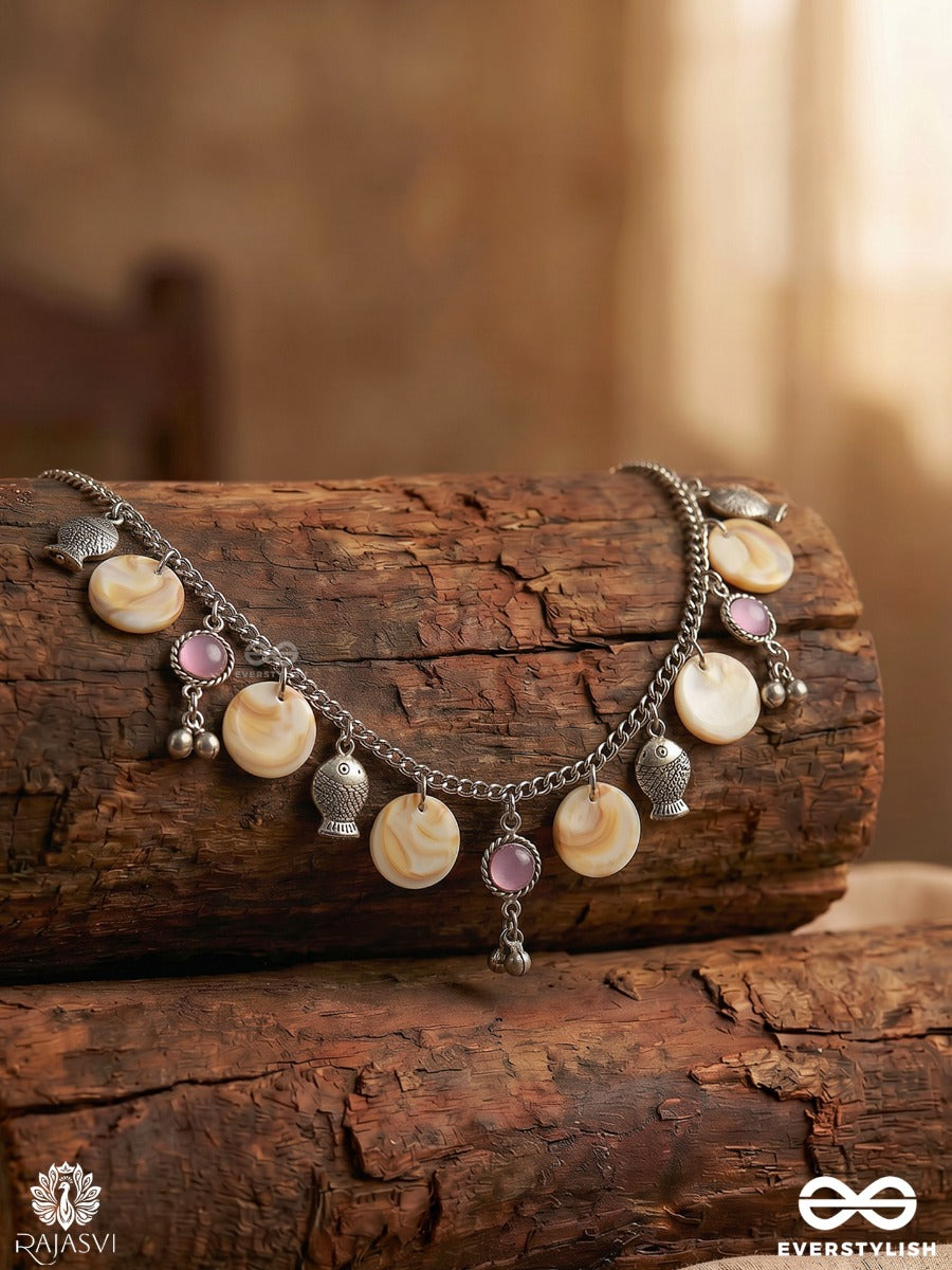 Ocean Charm - Oxidised Necklace With Charms