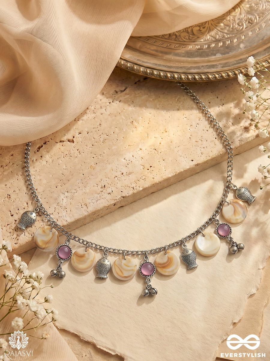 Ocean Charm - Oxidised Necklace With Charms