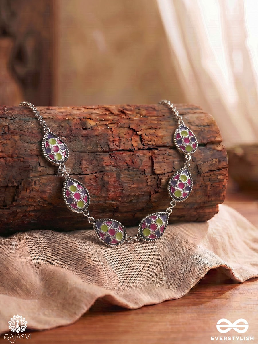 Rainbow Beat - Oxidised Enamelled Choker