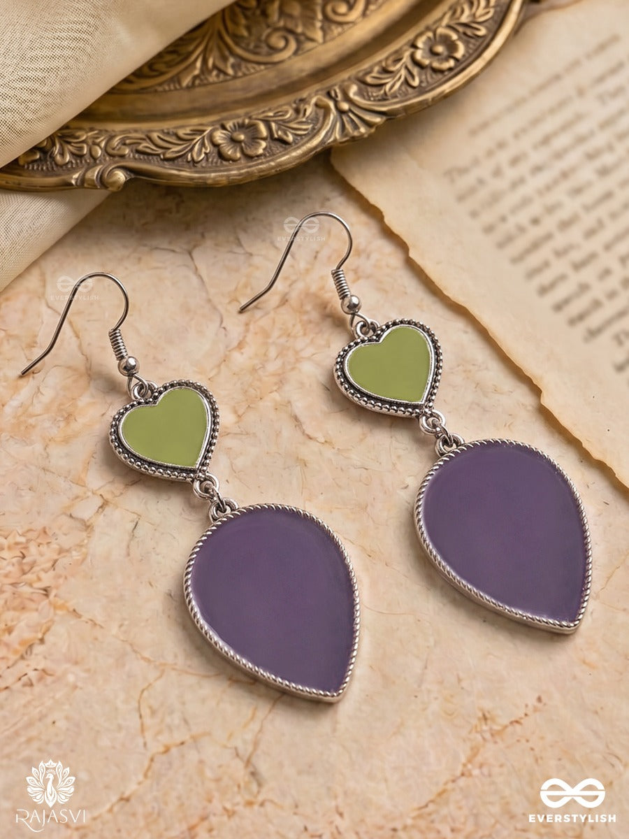 Hearted Haze - Oxidised Heart Drop Earring
