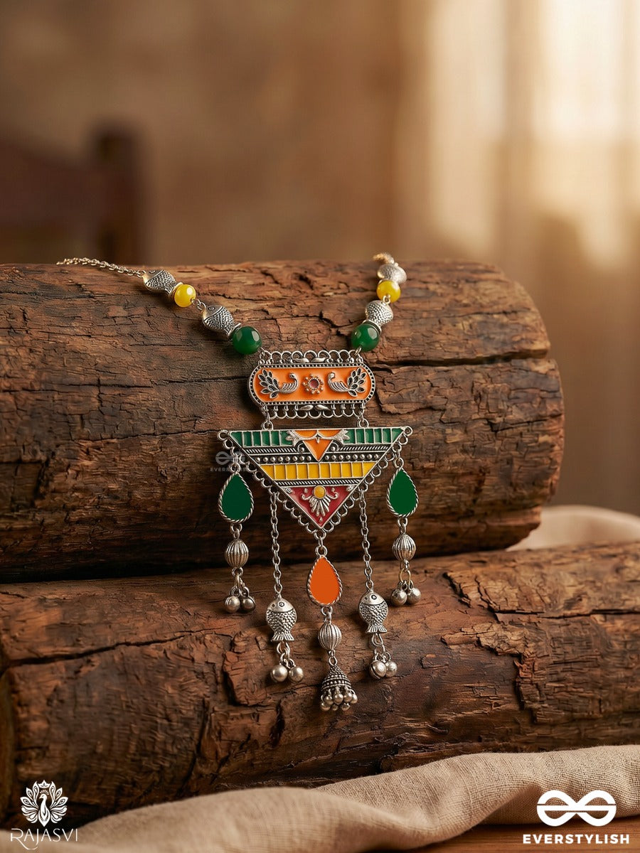 Mirage Muse - Oxidised Enamelled Statement Necklace
