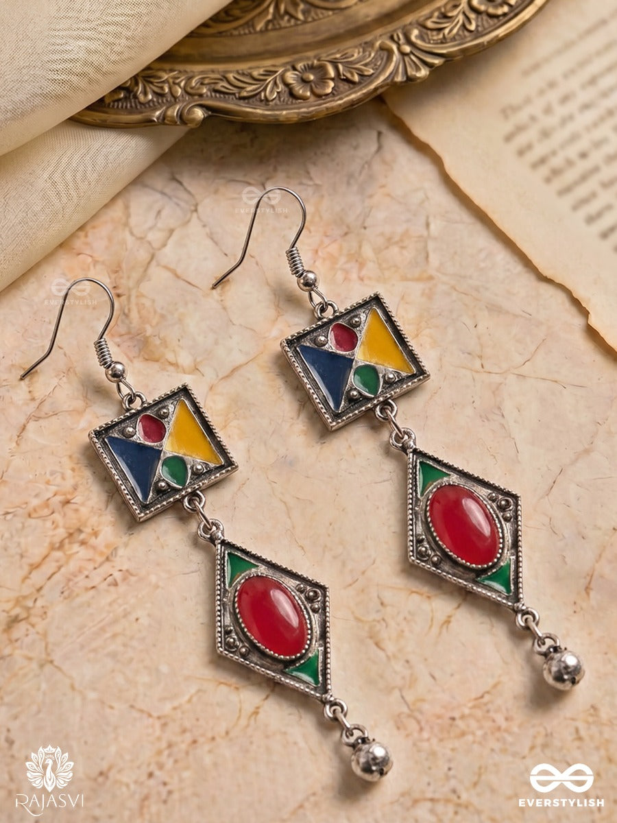 Artfolk - Enamelled Tribal Oxidised Earring
