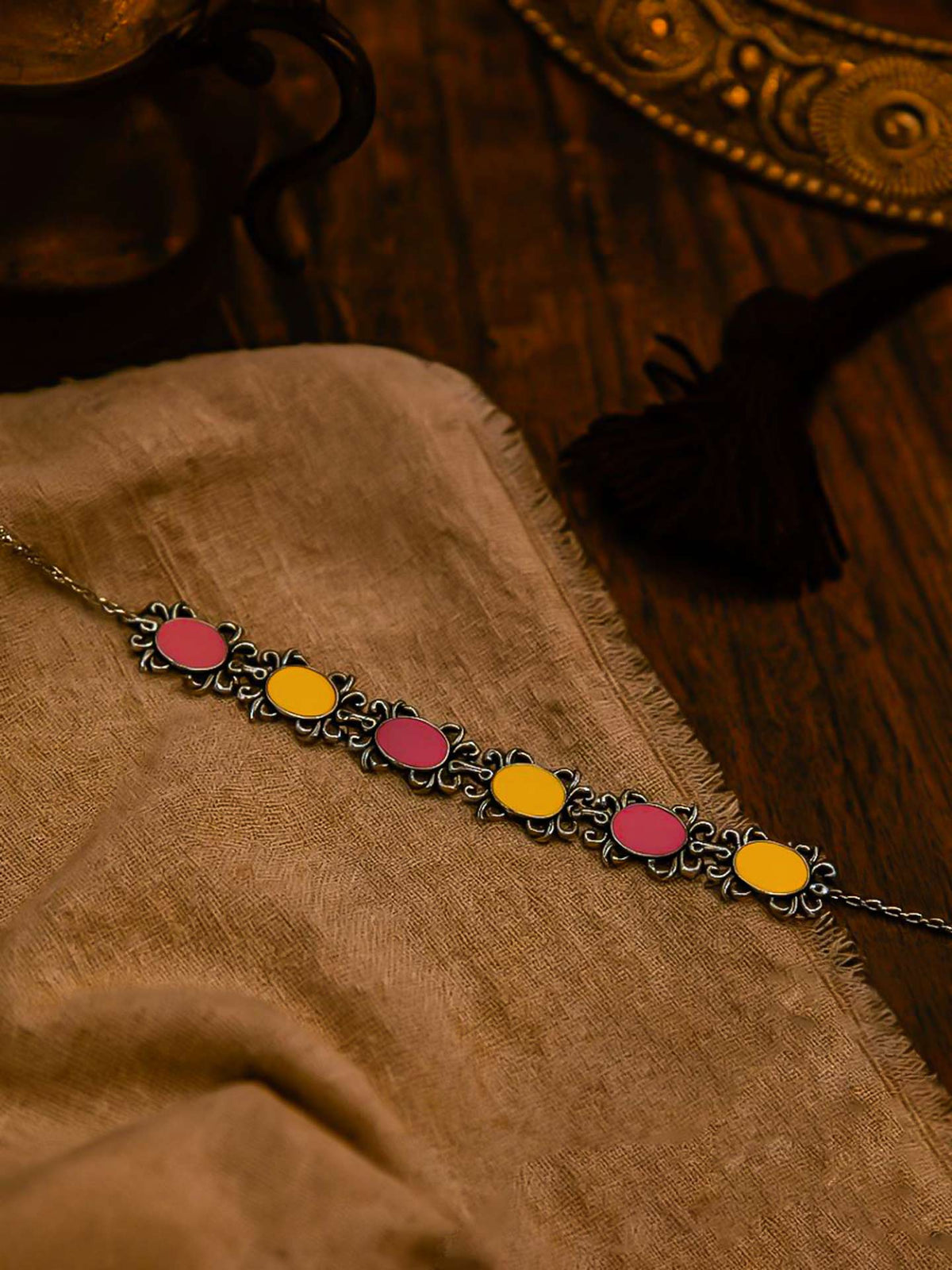 Pop Fusion - Bright Enamelled Oxidised Choker