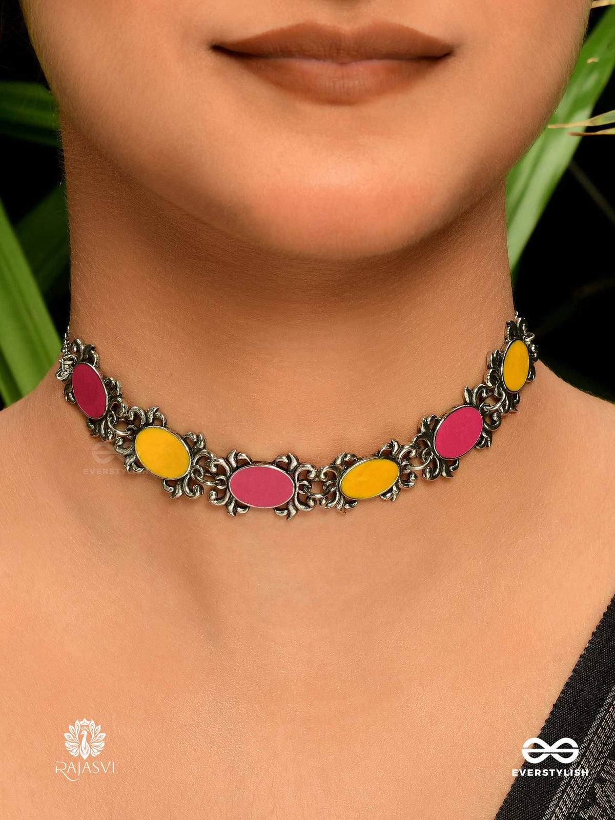 Pop Fusion - Bright Enamelled Oxidised Choker