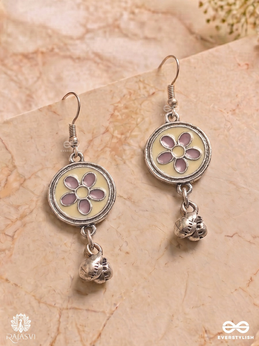 Daisy Bells - Enamelled Floral Oxidised Earring