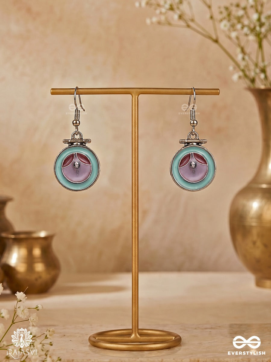 Candy Swirl - Circular Enamelled Oxidised Earring