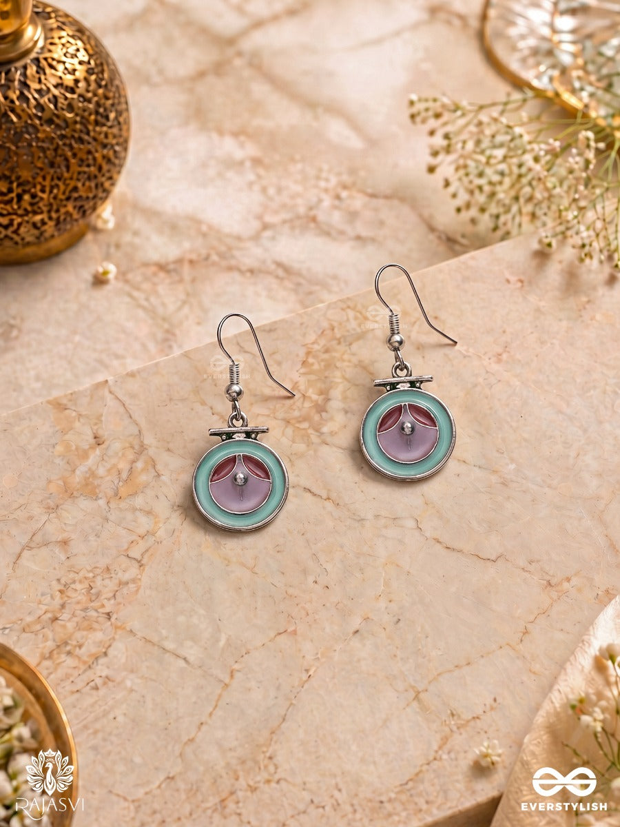 Candy Swirl - Circular Enamelled Oxidised Earring