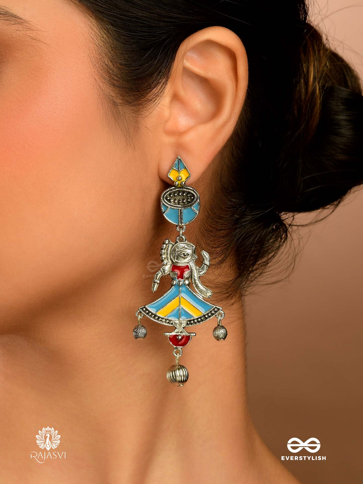 Folk Twirl - Colorful Tribal Earring