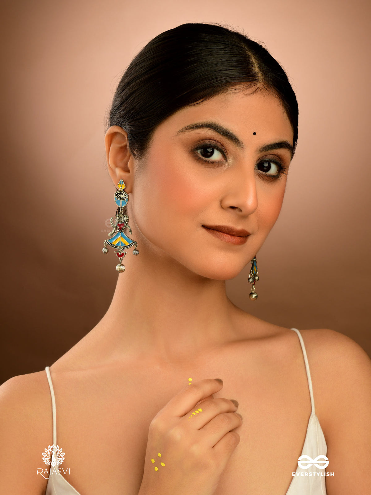 Folk Twirl - Colorful Tribal Earring