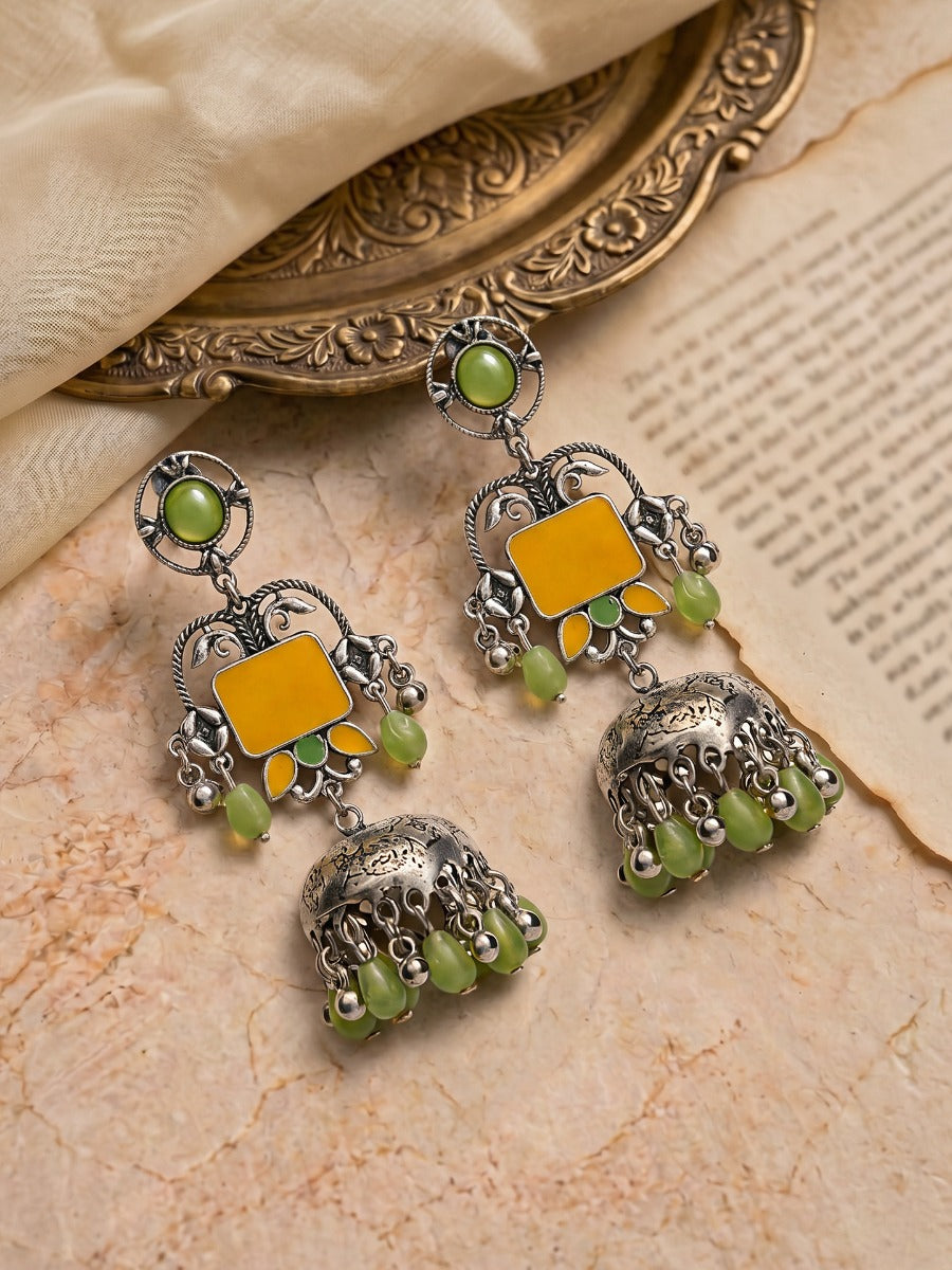 Harvest Glow - Ethnic Oxidised Jodhpuri Jhumkas