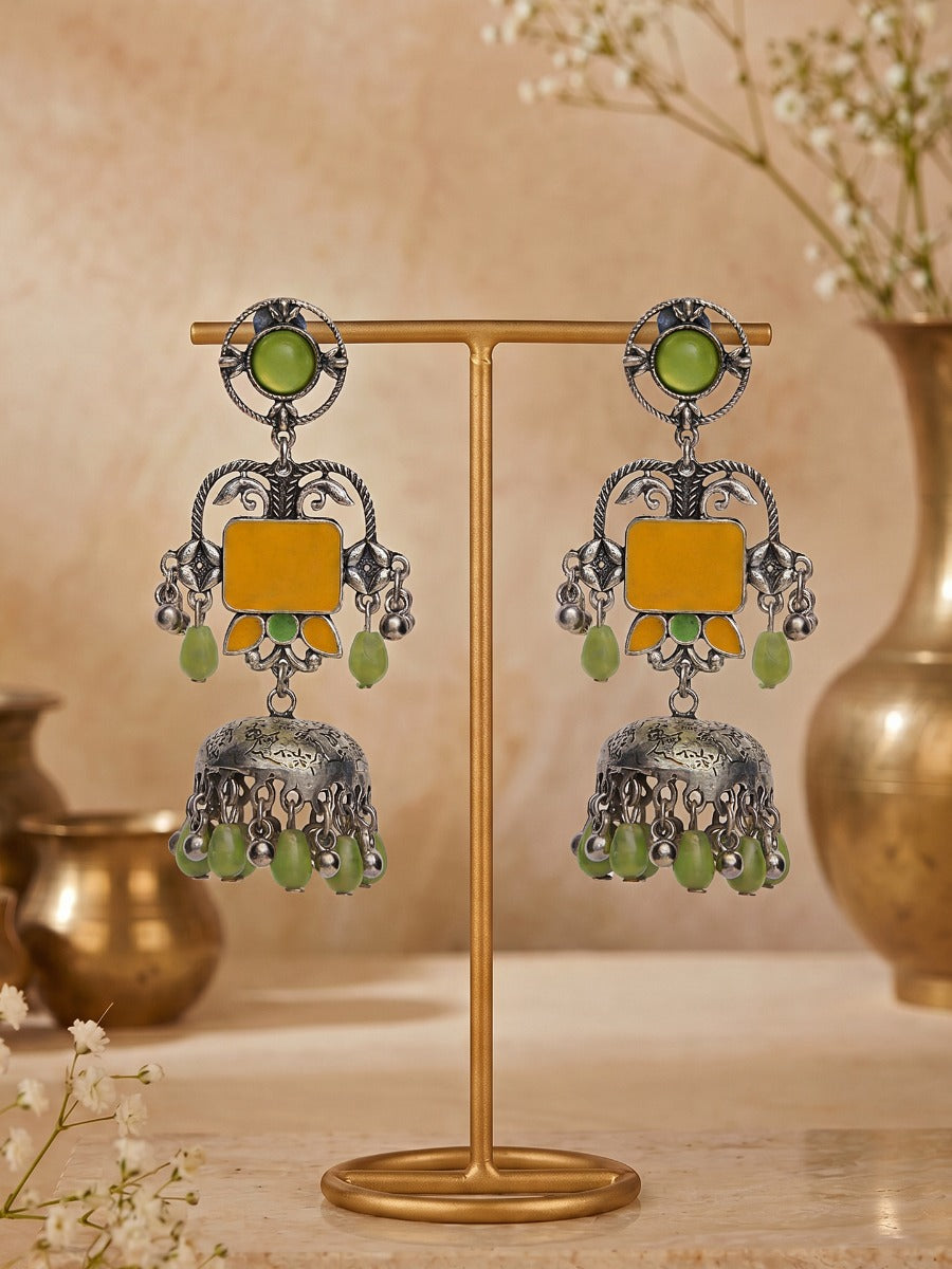 Harvest Glow - Ethnic Oxidised Jodhpuri Jhumkas