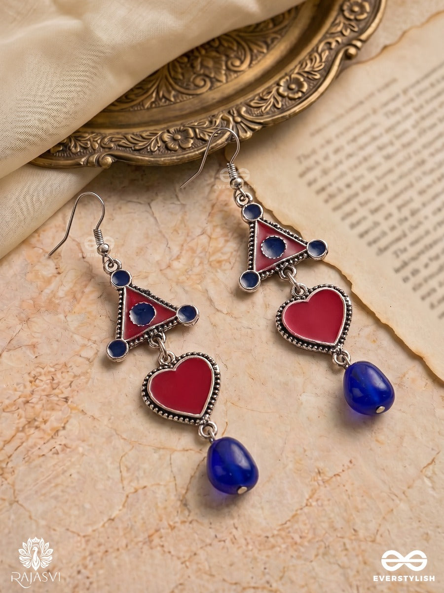 Heartbeat Drop - Funky Heart Oxidised Jodhpuri Jhumkas