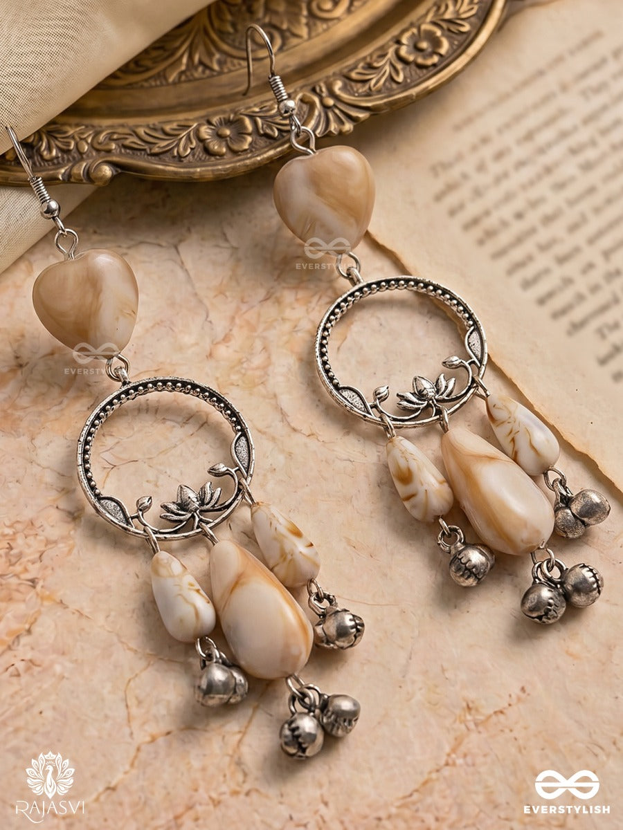 Sand Dune - Round Oxidised Sandstone Earrings