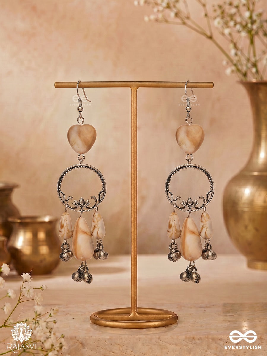 Sand Dune - Round Oxidised Sandstone Earrings