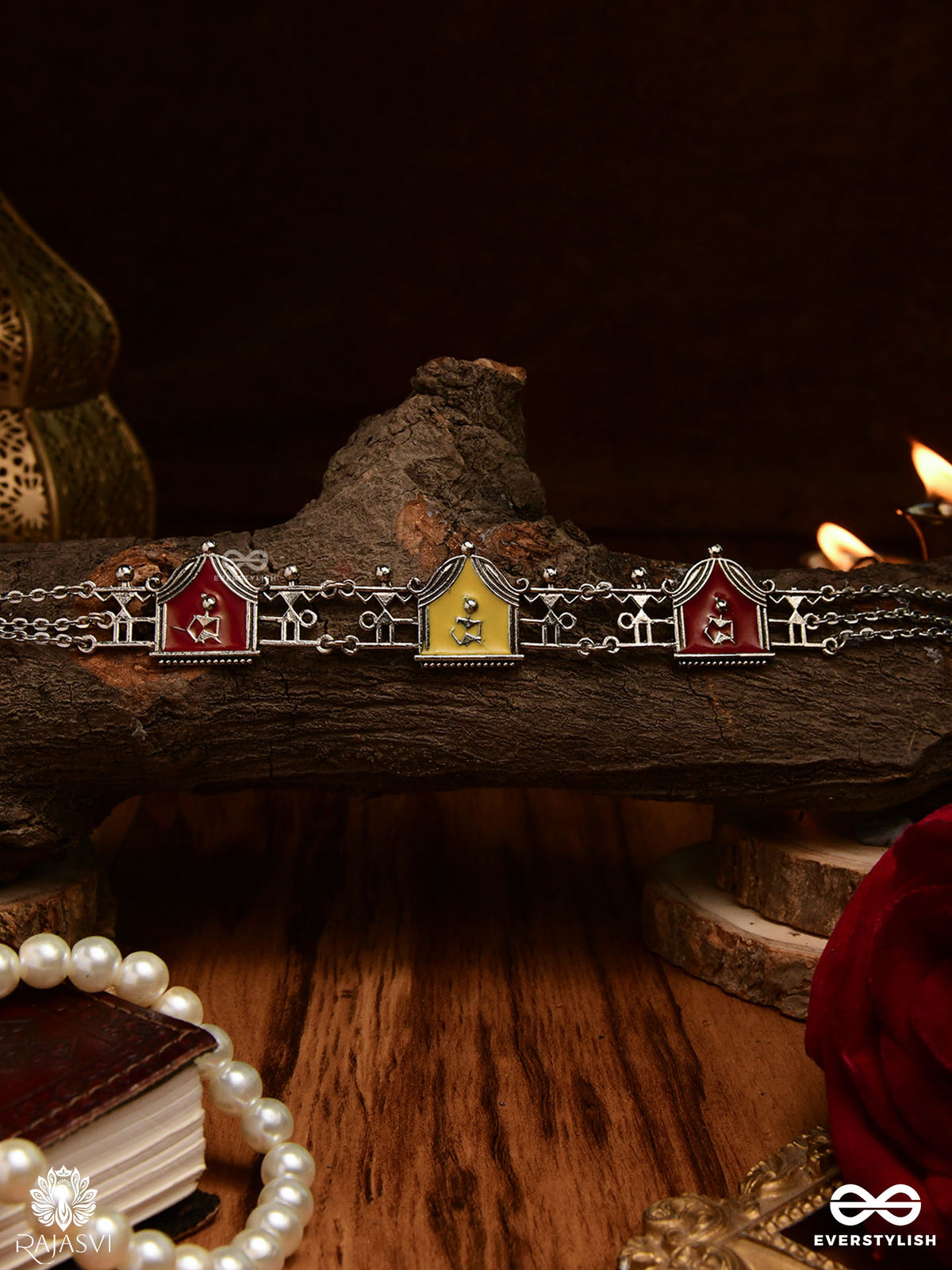 Tribal Homes - Folk-Inspired Enamelled Oxidised Necklace