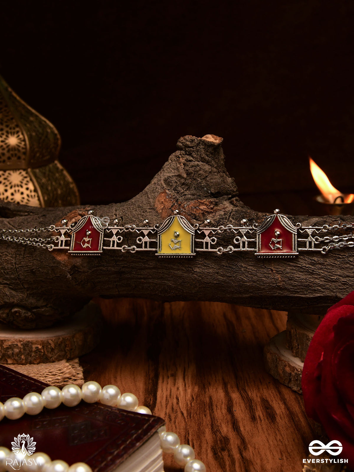 Tribal Homes - Folk-Inspired Enamelled Oxidised Necklace