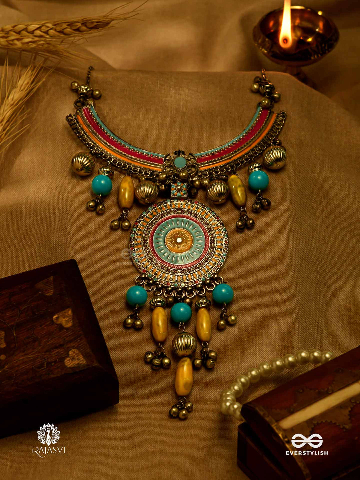 Sunburst Dream - Enamelled Tribal Necklace