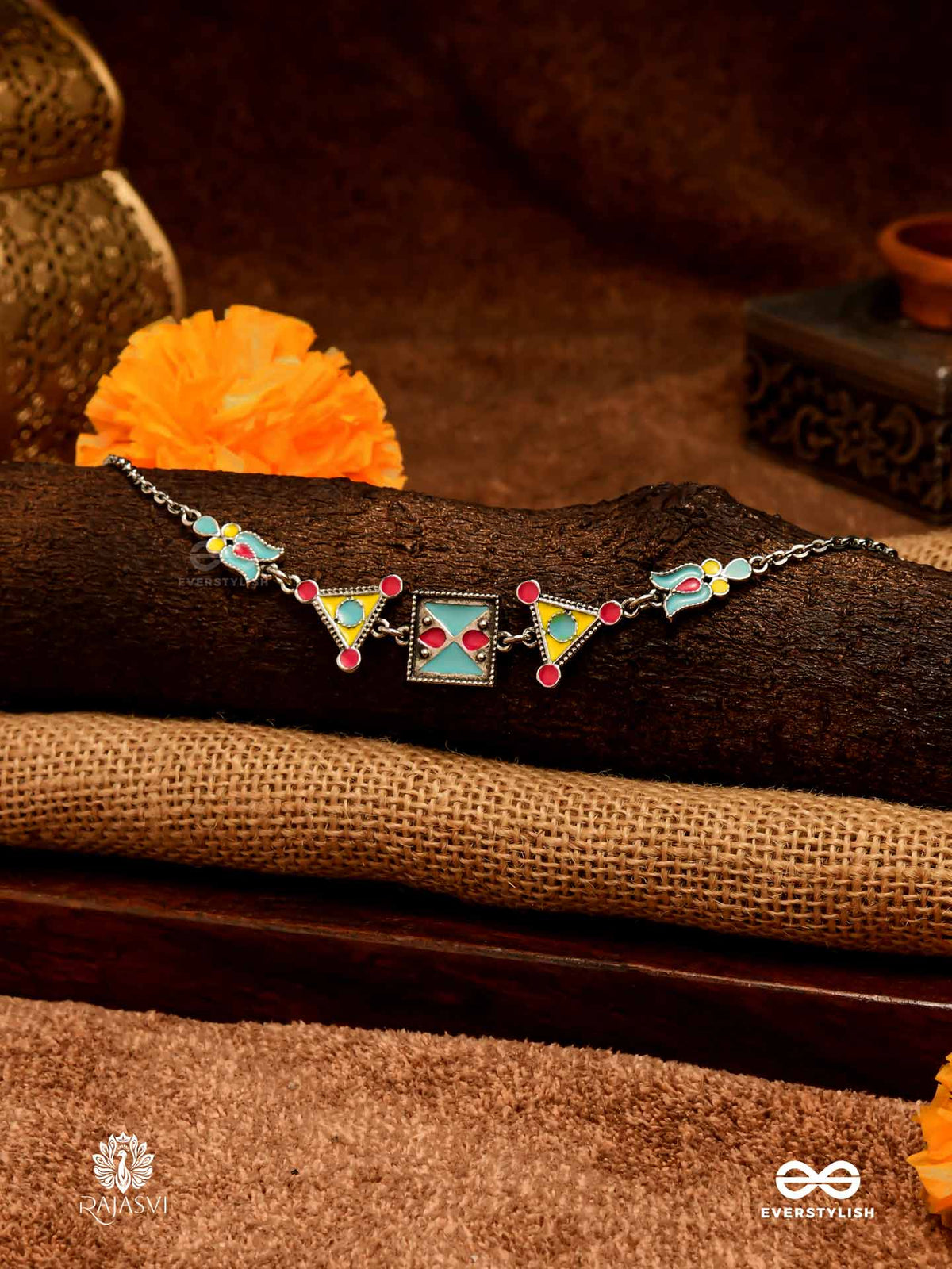 Ethnic Edge - Geometric Enamelled Choker