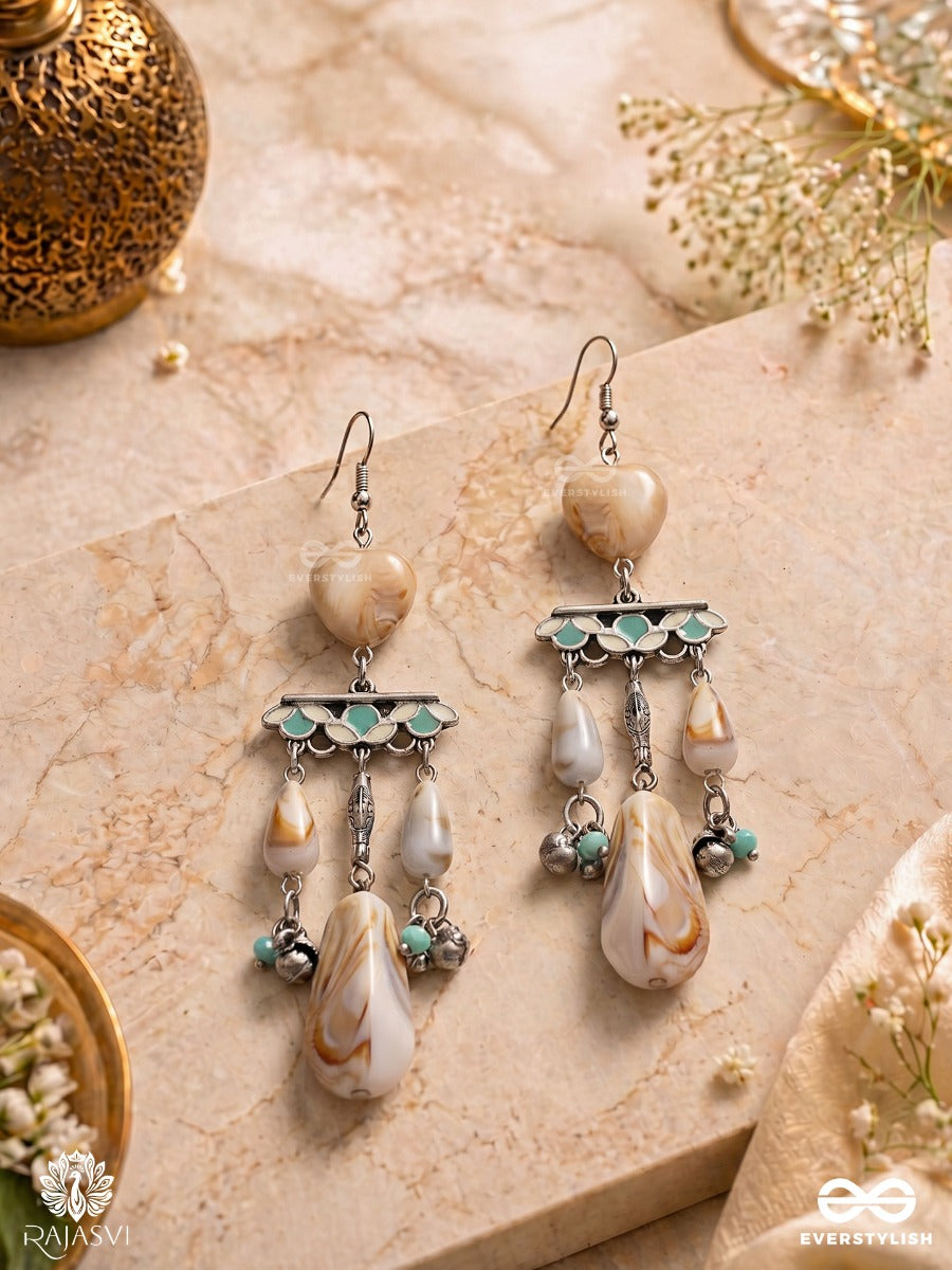 Coralyn Heart - Boho Sandstone Earrings