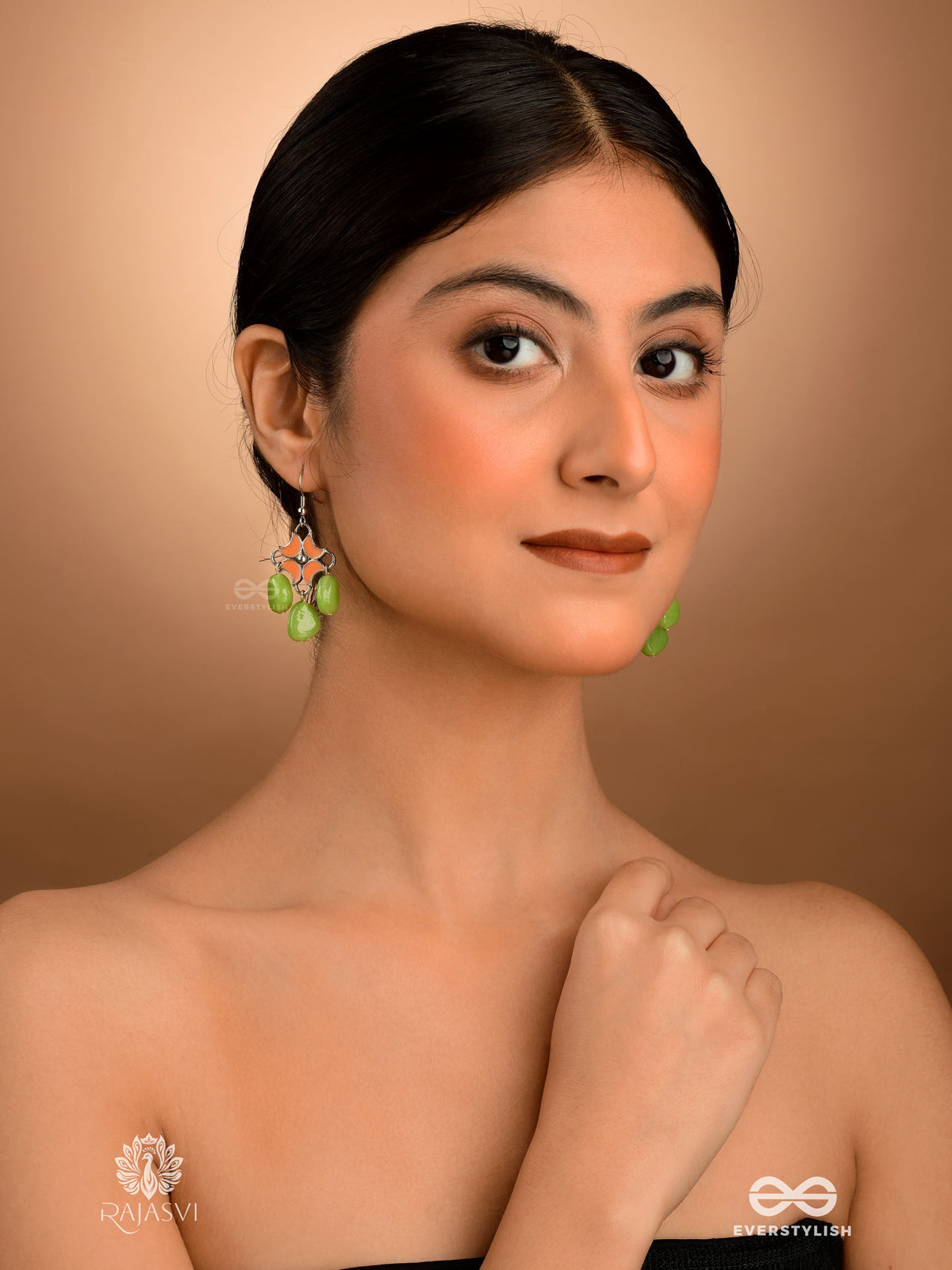 Tropic Pop - Enamelled Floral Jodhpuri Jhumkas