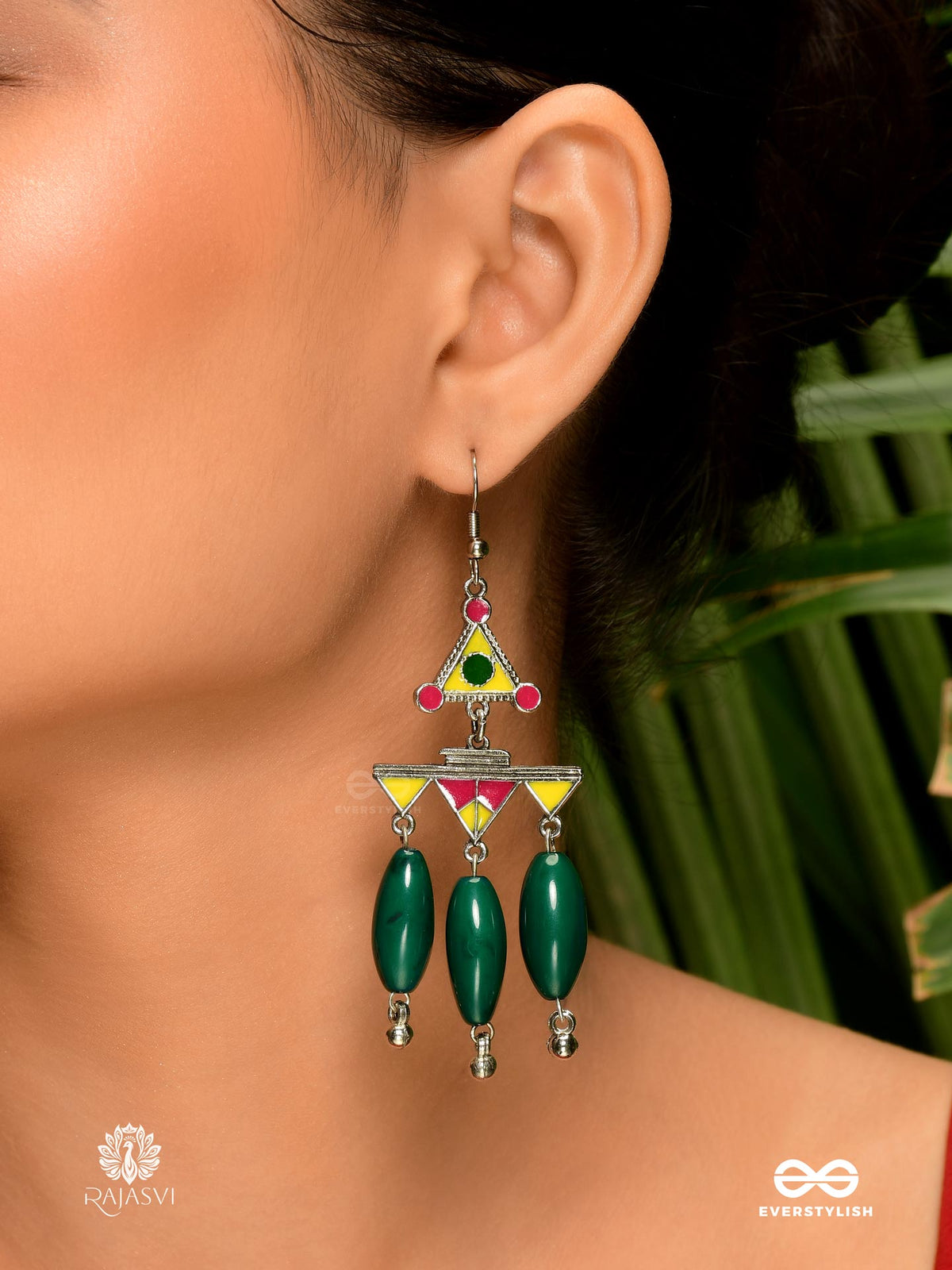 Half-Moon Oxidised Jodhpuri Jhumkas