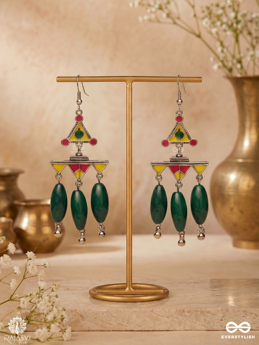 Half-Moon Oxidised Jodhpuri Jhumkas
