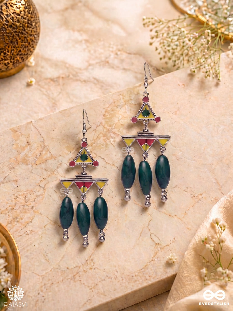 Half-Moon Oxidised Jodhpuri Jhumkas