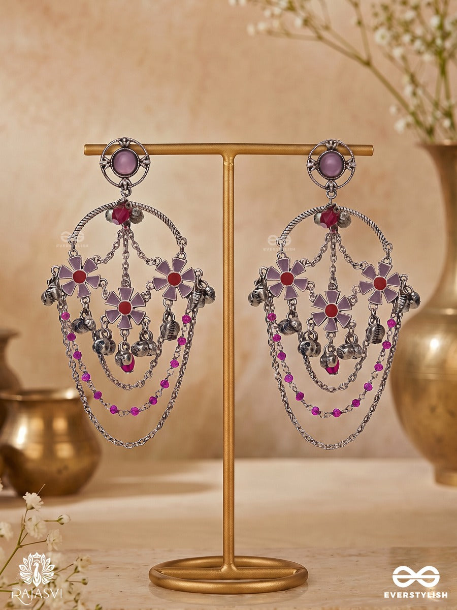 Dream Dangles - Statement Floral Enamelled Chandbali