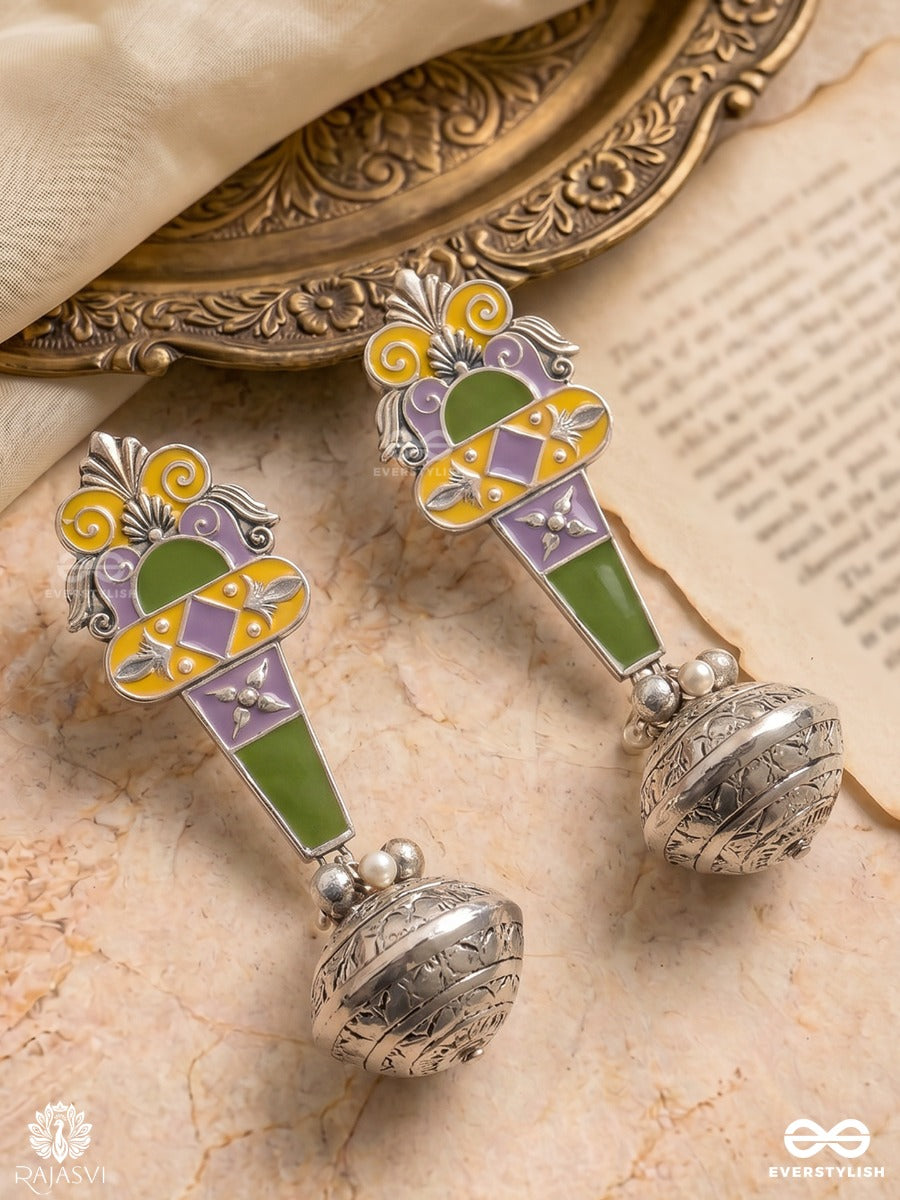 Regal Drop - Multicoloured Enamelled Jhumka