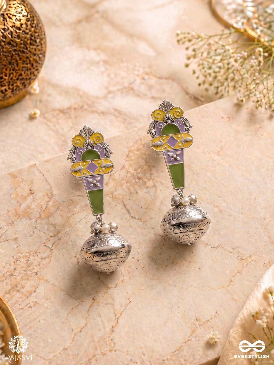 Regal Drop - Multicoloured Enamelled Jhumka