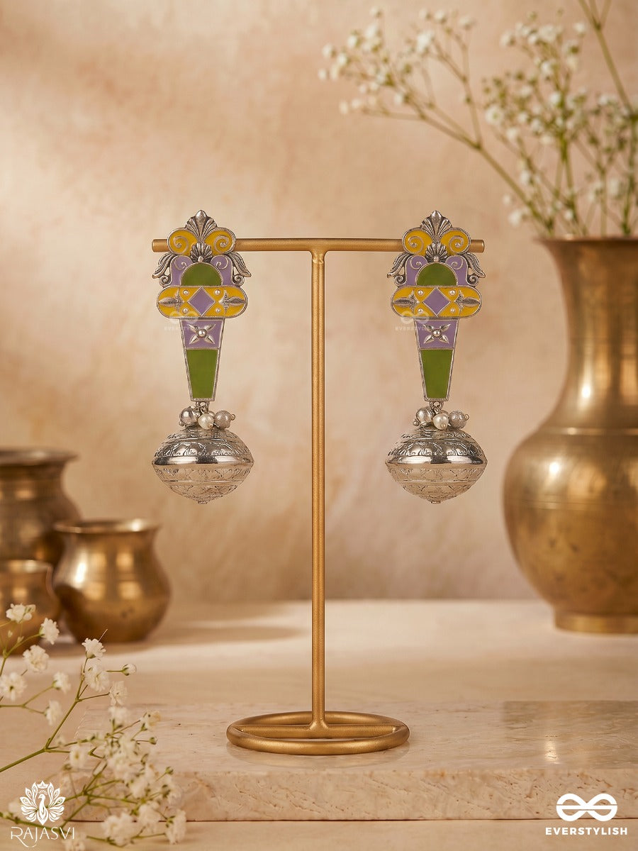 Regal Drop - Multicoloured Enamelled Jhumka