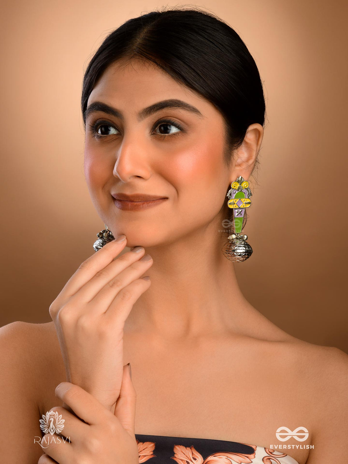 Regal Drop - Multicoloured Enamelled Jhumka