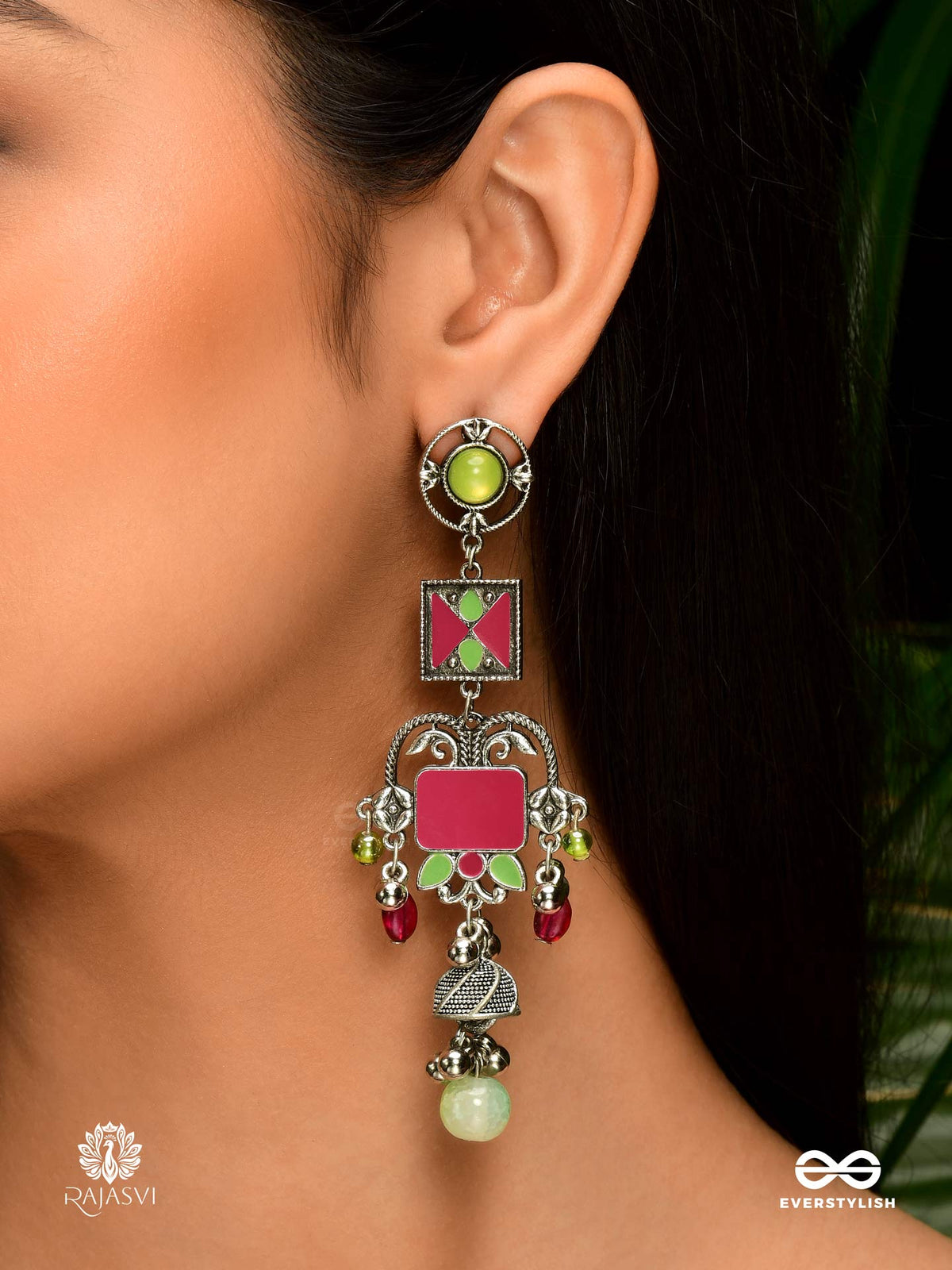 Festive Pop - Artistic Statement Jodhpuri Jhumkas