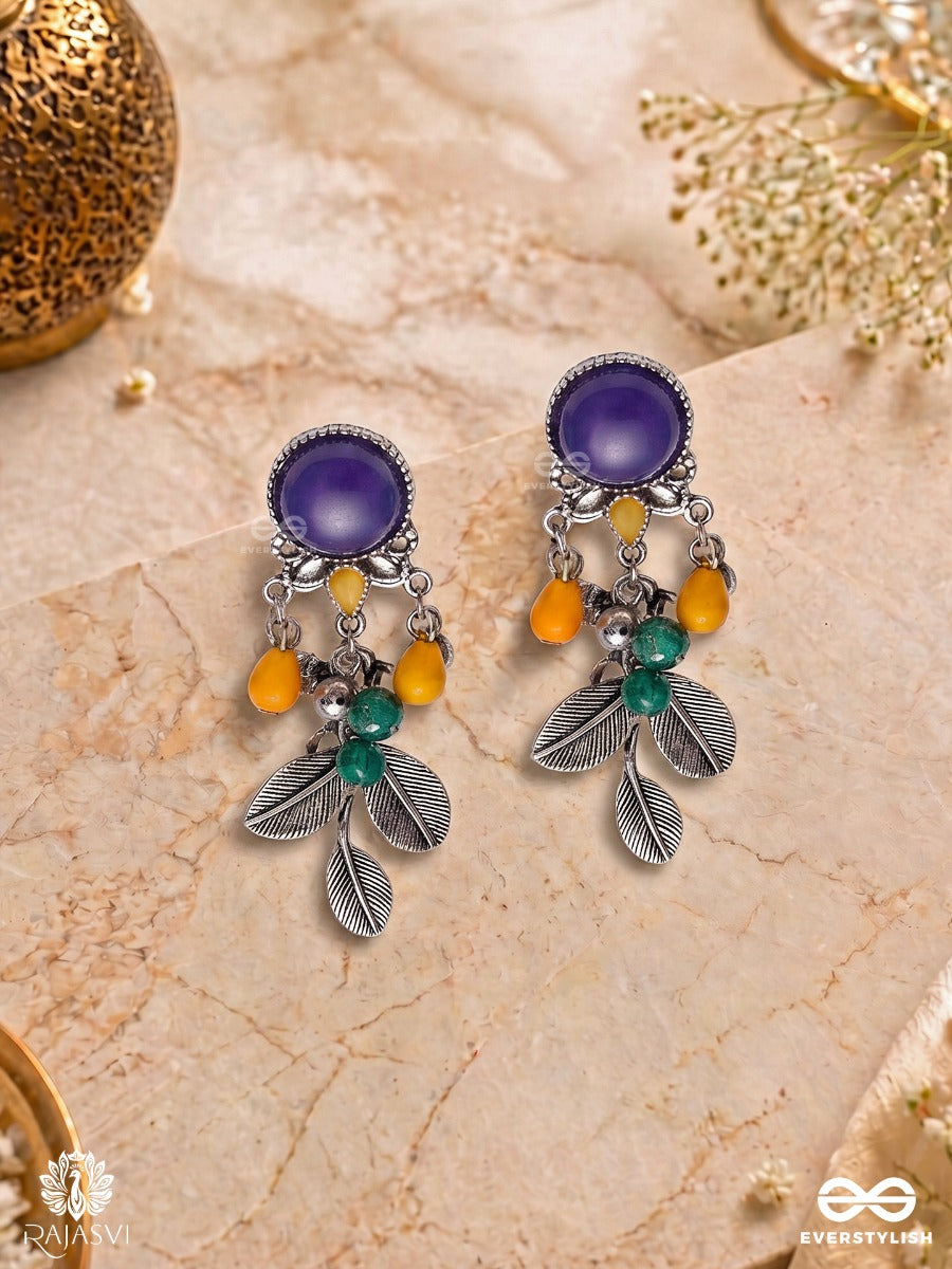 Forest Flair - Oxidised Leaf Jodhpuri Jhumkas