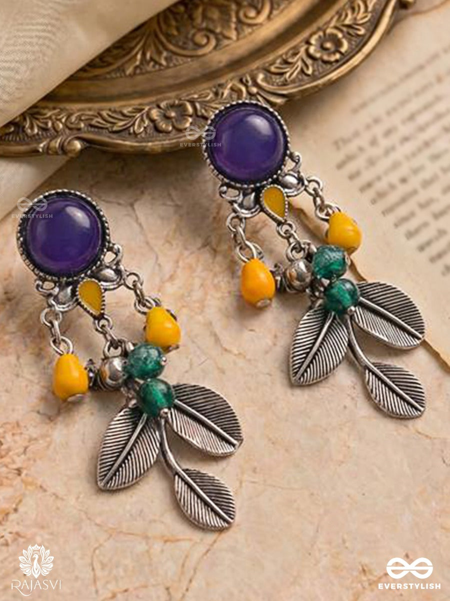 Forest Flair - Oxidised Leaf Jodhpuri Jhumkas