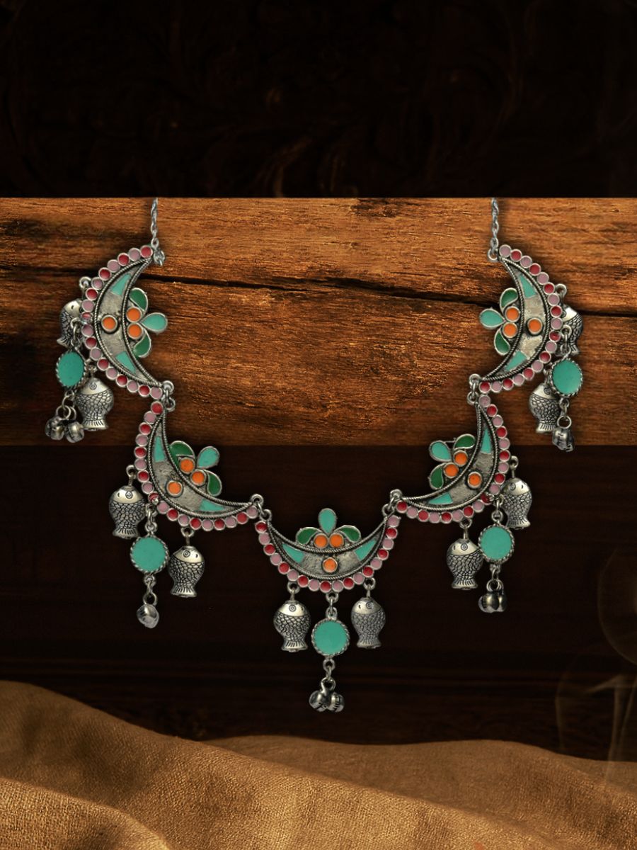 Mint Bloom - Vibrant Enamel Necklace