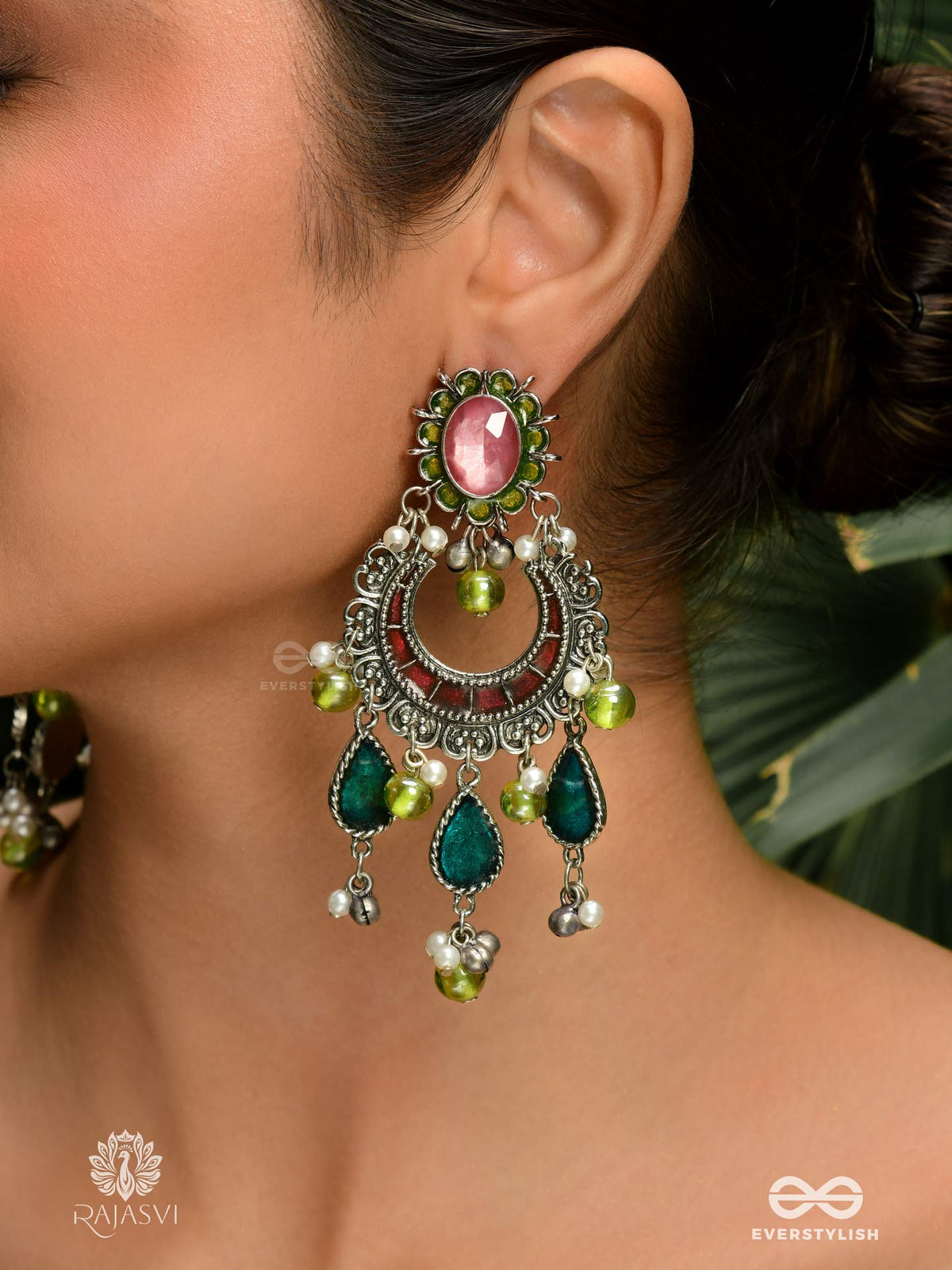 Ocean Spirit - Statement Tribal Jodhpuri Jhumkas