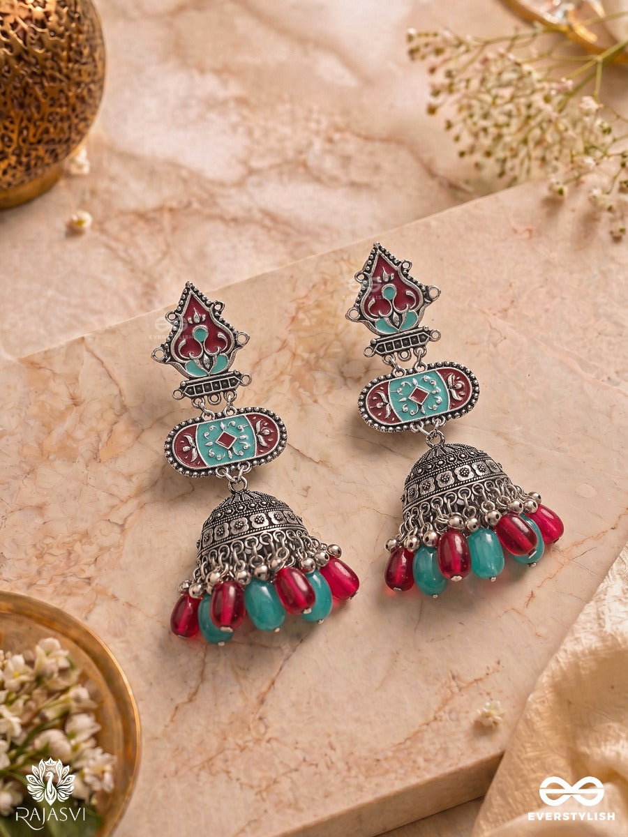 Folk Bloom - Statement Oxidised Jodhpuri Jhumkas