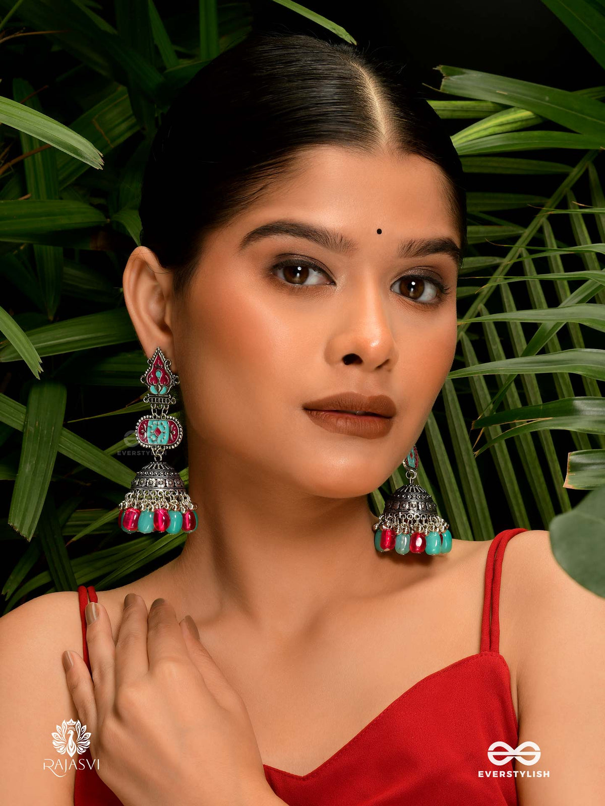 Folk Bloom - Statement Oxidised Jodhpuri Jhumkas