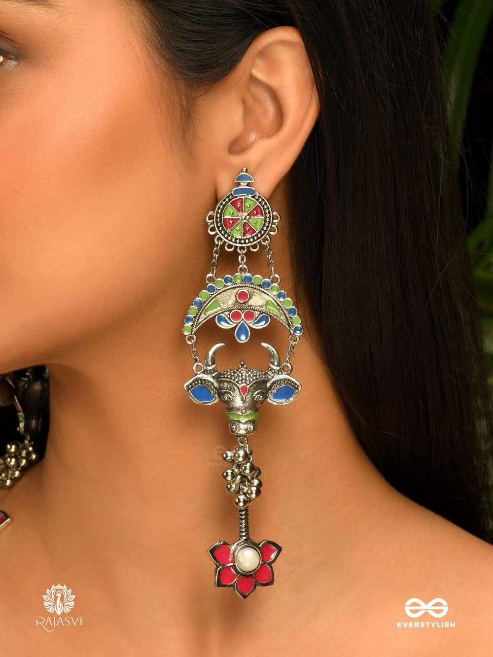 Bull Berry - Quirky Statement Tribal Earring